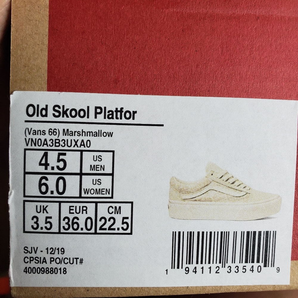 *Sold New Van's 66 Old Skool Platform Marshmallow - Picture 9 of 9